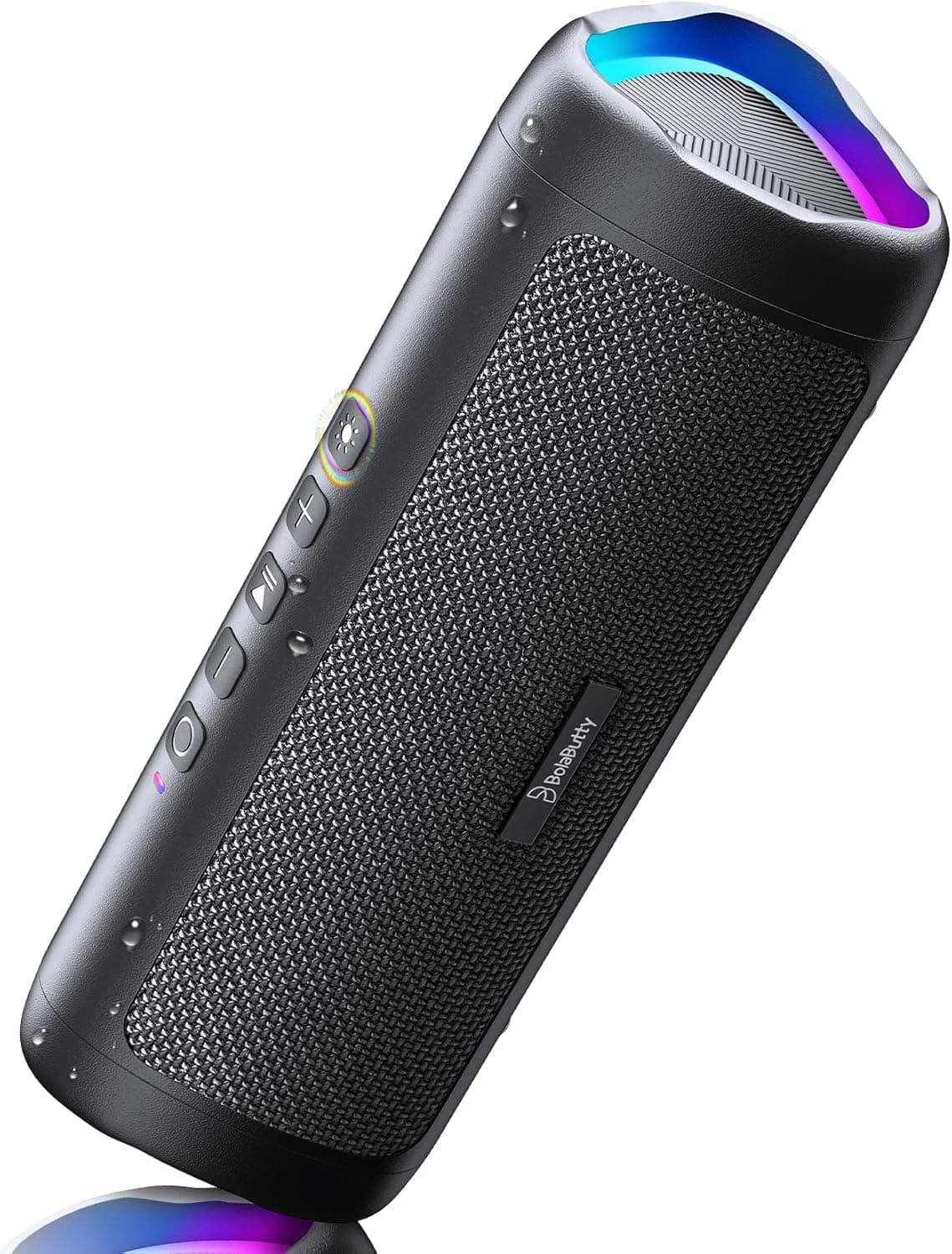 BolaButty black portable Bluetooth speaker with multicolor lights